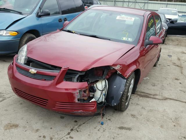 1G1AL58F387262401 - 2008 CHEVROLET COBALT LT BURGUNDY photo 2