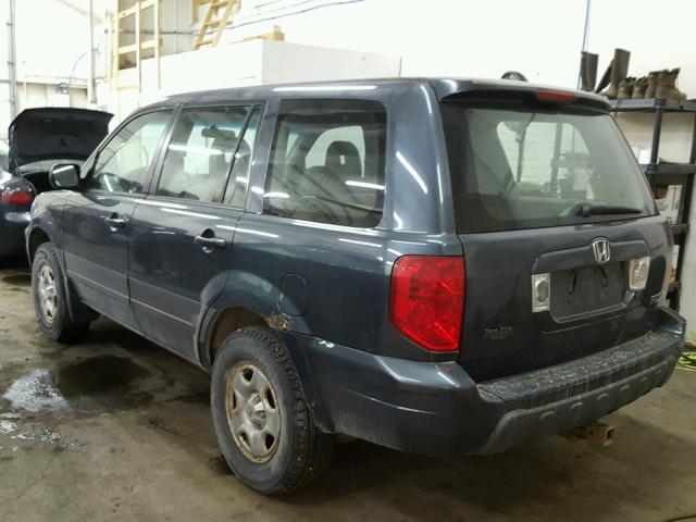 2HKYF18103H614798 - 2003 HONDA PILOT LX GREEN photo 3