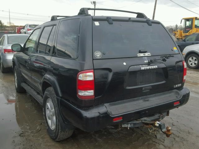 JN8DR07Y11W531441 - 2001 NISSAN PATHFINDER BLACK photo 3