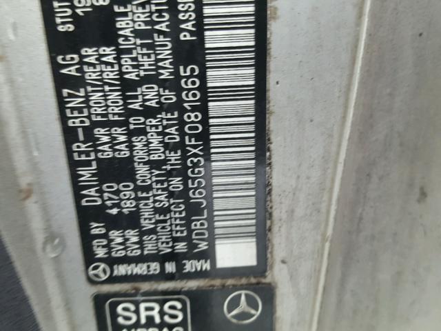 WDBLJ65G3XF081665 - 1999 MERCEDES-BENZ CLK 320 GRAY photo 10