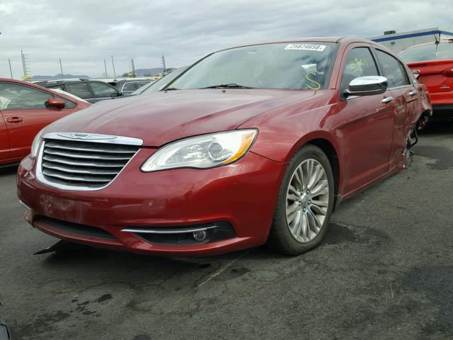 1C3CCBCG6DN507751 - 2013 CHRYSLER 200 LIMITE RED photo 2