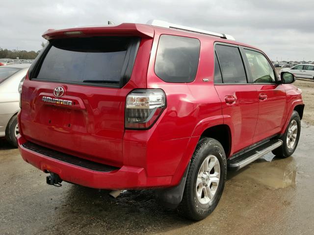 JTEZU5JR0G5113641 - 2016 TOYOTA 4RUNNER SR RED photo 4