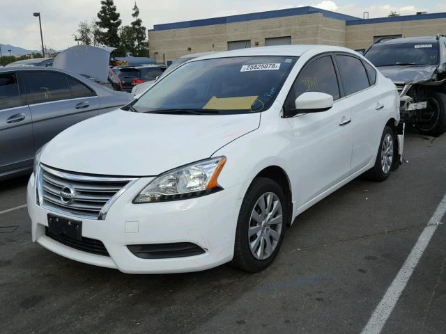 3N1AB7APXFY290915 - 2015 NISSAN SENTRA S WHITE photo 2