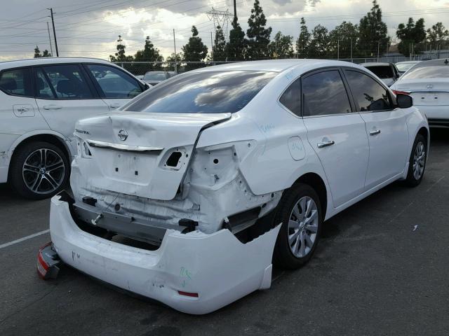 3N1AB7APXFY290915 - 2015 NISSAN SENTRA S WHITE photo 4