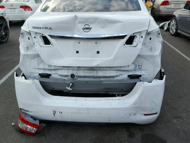 3N1AB7APXFY290915 - 2015 NISSAN SENTRA S WHITE photo 9