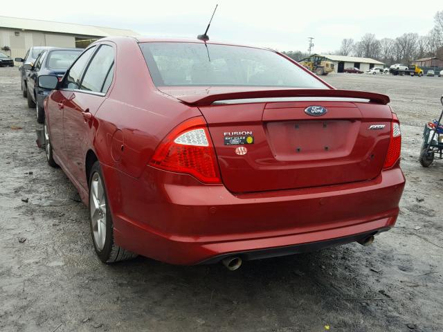 3FAHP0KC4AR169449 - 2010 FORD FUSION SPO RED photo 3