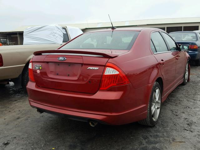 3FAHP0KC4AR169449 - 2010 FORD FUSION SPO RED photo 4