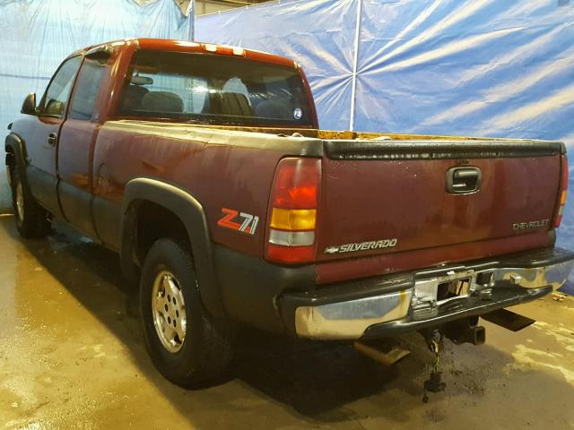 1GCEK19T1YE147994 - 2000 CHEVROLET SILVERADO MAROON photo 3