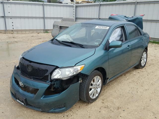 1NXBU4EE0AZ224089 - 2010 TOYOTA COROLLA BA GREEN photo 2