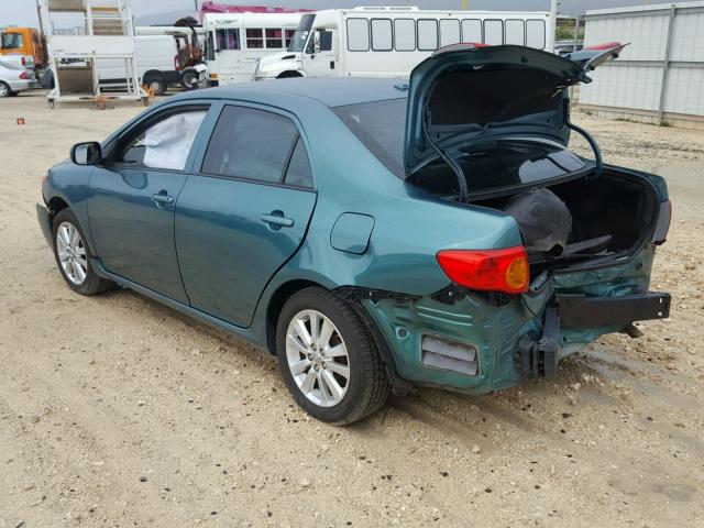 1NXBU4EE0AZ224089 - 2010 TOYOTA COROLLA BA GREEN photo 3