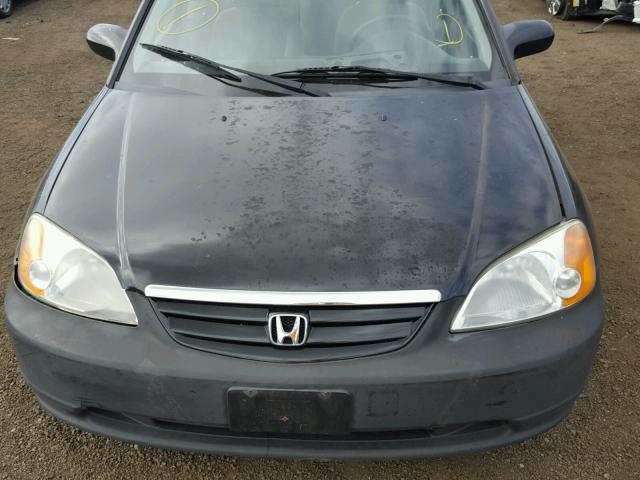 1HGES16562L007207 - 2002 HONDA CIVIC LX BLACK photo 9