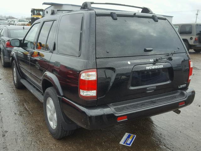 JN8DR09Y21W610615 - 2001 NISSAN PATHFINDER BLACK photo 3