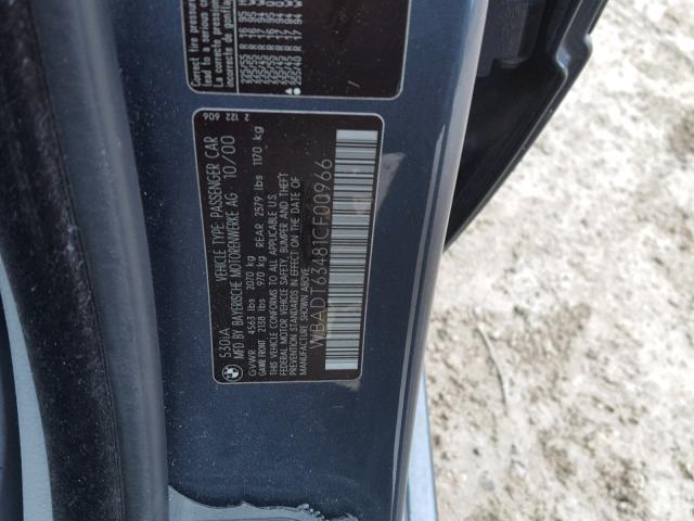 WBADT63481CF00966 - 2001 BMW 530 I AUTO BLUE photo 10