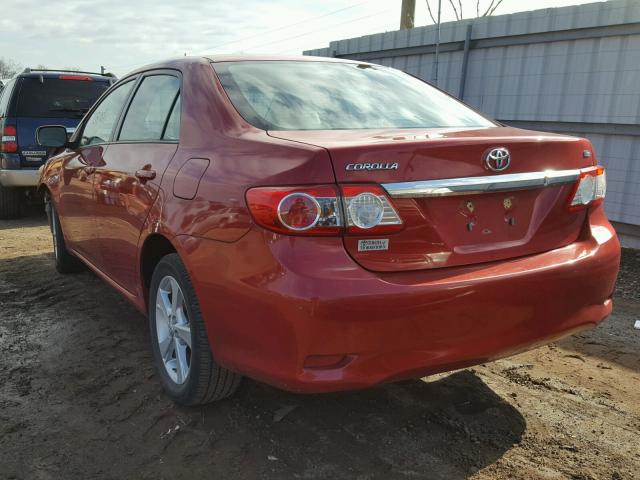 2T1BU4EE5BC630937 - 2011 TOYOTA COROLLA BA BURGUNDY photo 3