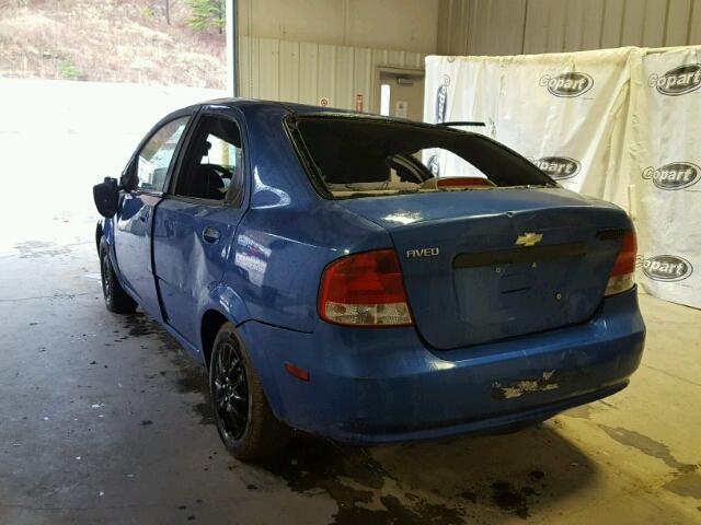 KL1TD52625B354332 - 2005 CHEVROLET AVEO BASE BLUE photo 3