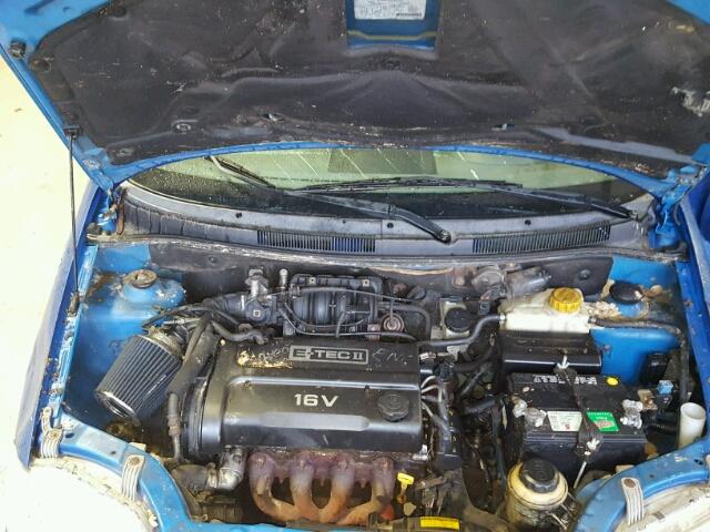 KL1TD52625B354332 - 2005 CHEVROLET AVEO BASE BLUE photo 7