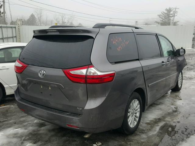 5TDYK3DCXFS623134 - 2015 TOYOTA SIENNA XLE CHARCOAL photo 4