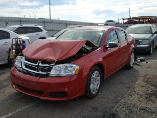 1C3CDZAB6DN754491 - 2013 DODGE AVENGER SE RED photo 2