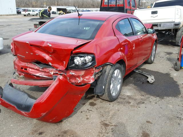 1C3CDZAB6DN754491 - 2013 DODGE AVENGER SE RED photo 4