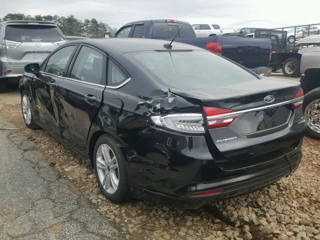 3FA6P0LU7JR137982 - 2018 FORD FUSION SE BLACK photo 3