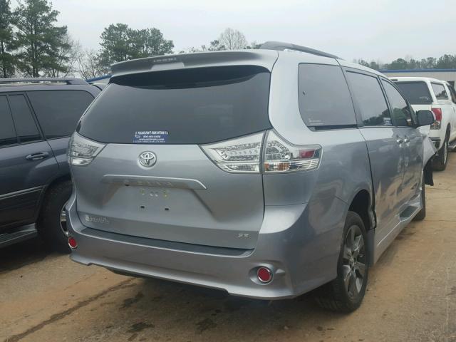 5TDXK3DC9GS761129 - 2016 TOYOTA SIENNA SE SILVER photo 4