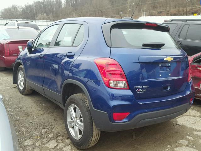 3GNCJNSB8HL192456 - 2017 CHEVROLET TRAX LS BLUE photo 3