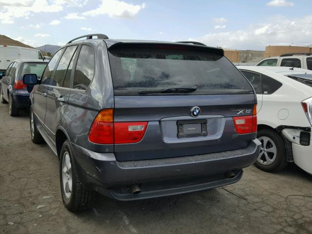 5UXFA53543LV87994 - 2003 BMW X5 3.0I BLUE photo 3