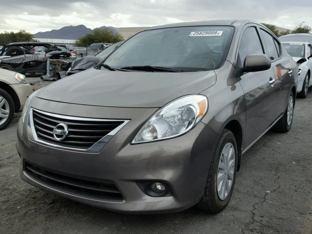 3N1CN7AP3EK447685 - 2014 NISSAN VERSA S GRAY photo 2