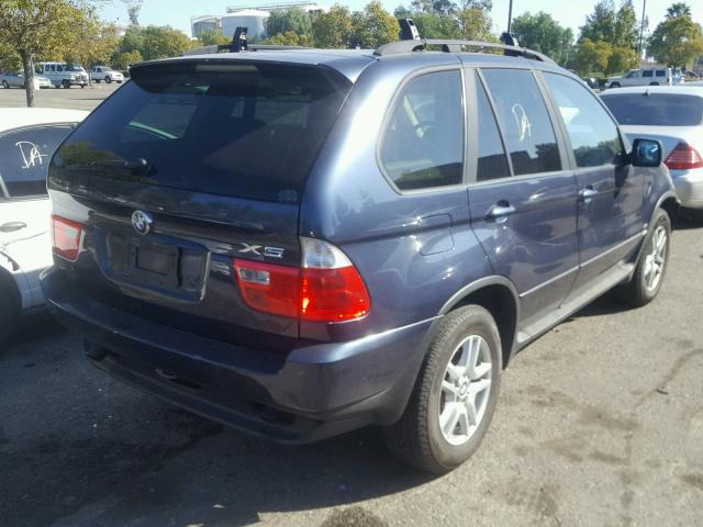 5UXFA13514LU27176 - 2004 BMW X5 3.0I BLUE photo 4