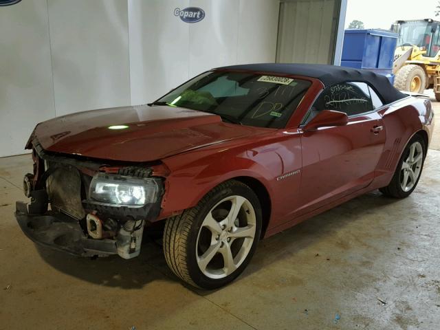 2G1FF3D35F9253711 - 2015 CHEVROLET CAMARO LT MAROON photo 2