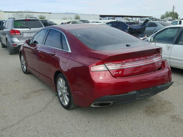 3LN6L2G95GR600763 - 2016 LINCOLN MKZ RED photo 3