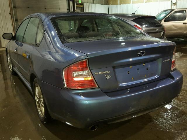 4S3BL616657212387 - 2005 SUBARU LEGACY 2.5 BLUE photo 3