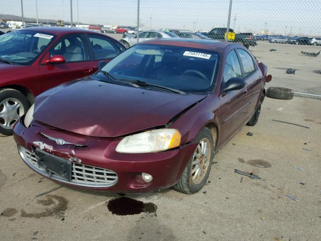 1C3EL56R92N168472 - 2002 CHRYSLER SEBRING LX RED photo 2