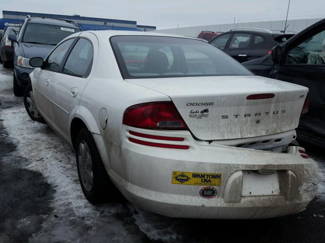 1B3EL36X22N206382 - 2002 DODGE STRATUS SE WHITE photo 3