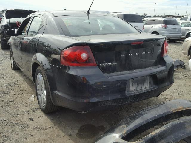 1C3CDZAB5DN710045 - 2013 DODGE AVENGER SE BLACK photo 3