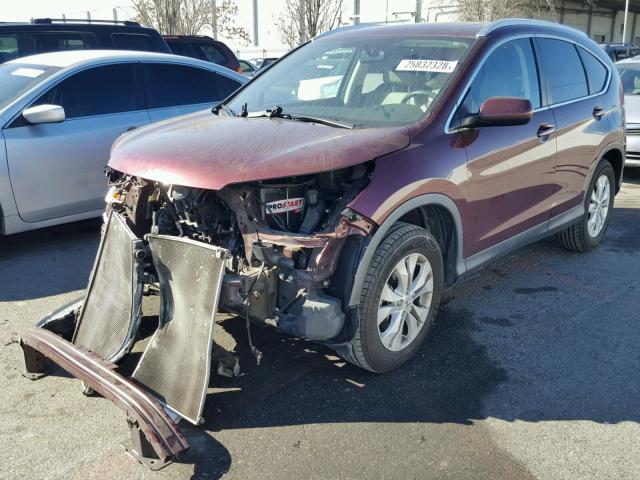 5J6RM3H79DL037884 - 2013 HONDA CR-V EXL BURGUNDY photo 2