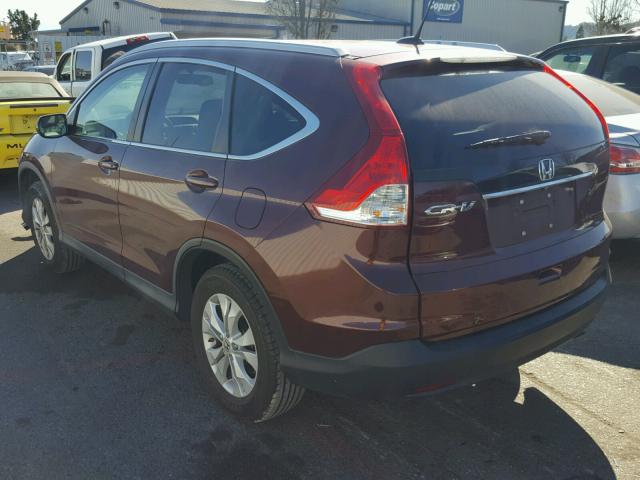 5J6RM3H79DL037884 - 2013 HONDA CR-V EXL BURGUNDY photo 3