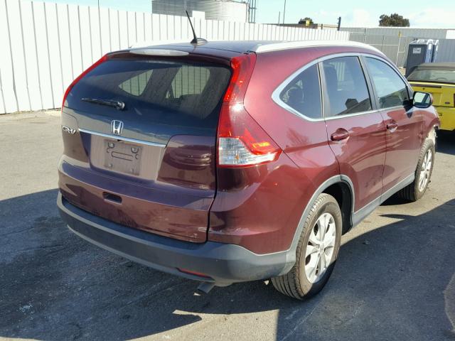 5J6RM3H79DL037884 - 2013 HONDA CR-V EXL BURGUNDY photo 4