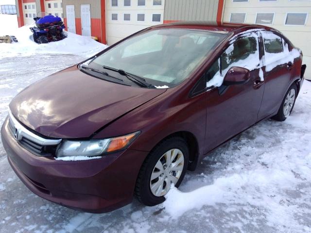 2HGFB2E44CH047433 - 2012 HONDA CIVIC LX BURGUNDY photo 2