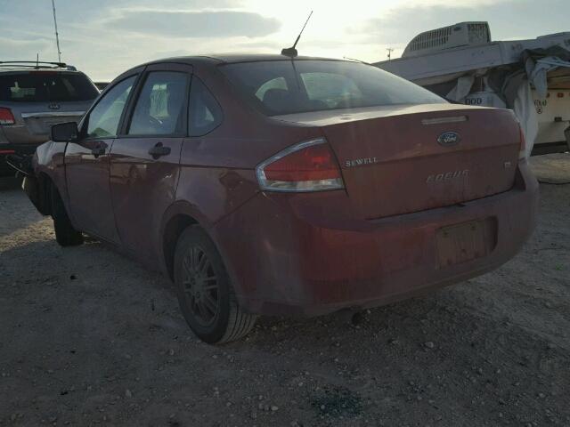 1FAHP3FNXAW143593 - 2010 FORD FOCUS SE RED photo 3