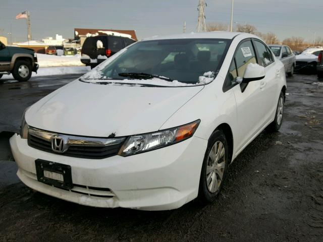 19XFB2F54CE058496 - 2012 HONDA CIVIC LX WHITE photo 2