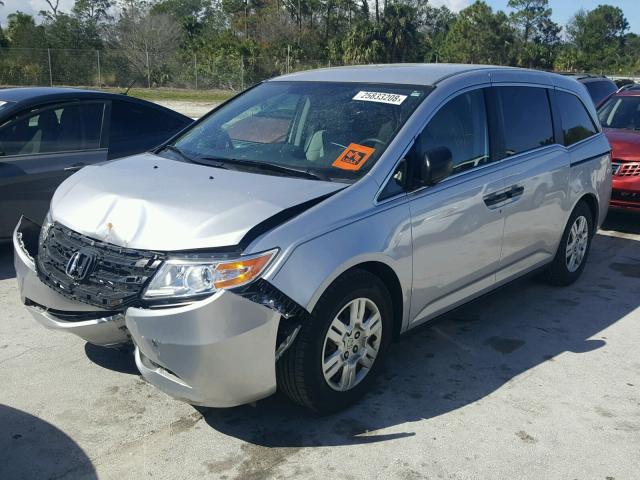 5FNRL5H24DB078385 - 2013 HONDA ODYSSEY LX SILVER photo 2