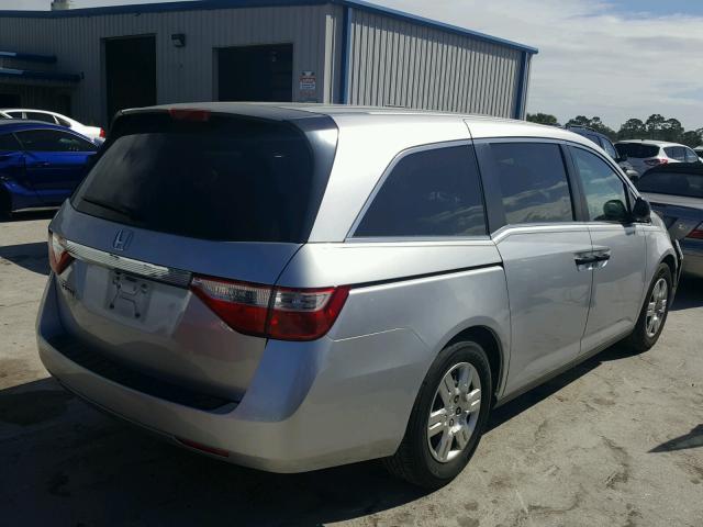 5FNRL5H24DB078385 - 2013 HONDA ODYSSEY LX SILVER photo 4