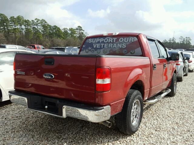 1FTPW12V08FB95876 - 2008 FORD F150 SUPER BURGUNDY photo 4