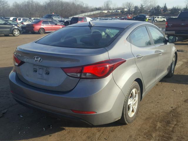 5NPDH4AE2EH480564 - 2014 HYUNDAI ELANTRA SE GRAY photo 4