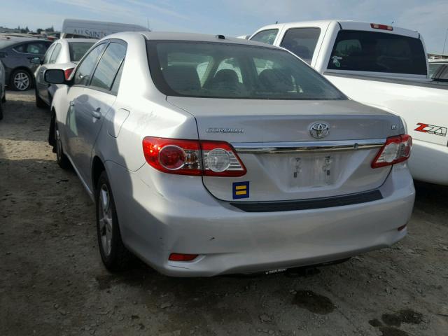 5YFBU4EE8CP007684 - 2012 TOYOTA COROLLA BA SILVER photo 3