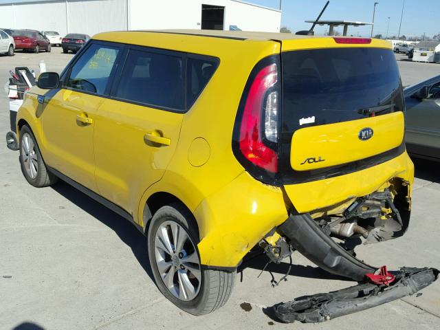 KNDJP3A58E7062031 - 2014 KIA SOUL + YELLOW photo 3