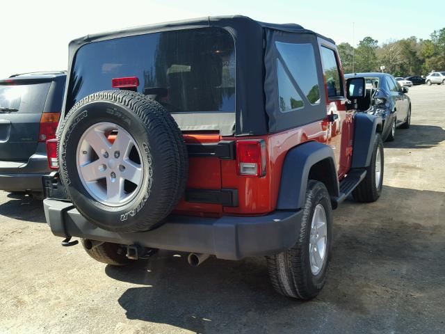 1J4FA24129L773743 - 2009 JEEP WRANGLER X ORANGE photo 4