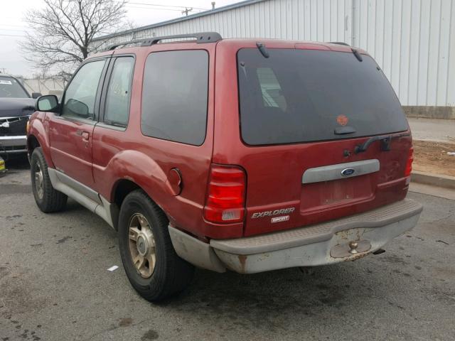 1FMYU70E31UC35767 - 2001 FORD EXPLORER S MAROON photo 3