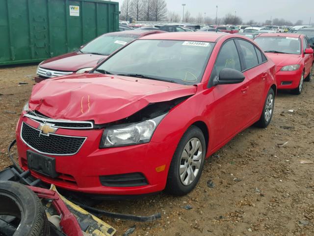 1G1PB5SH2E7160073 - 2014 CHEVROLET CRUZE LS RED photo 2